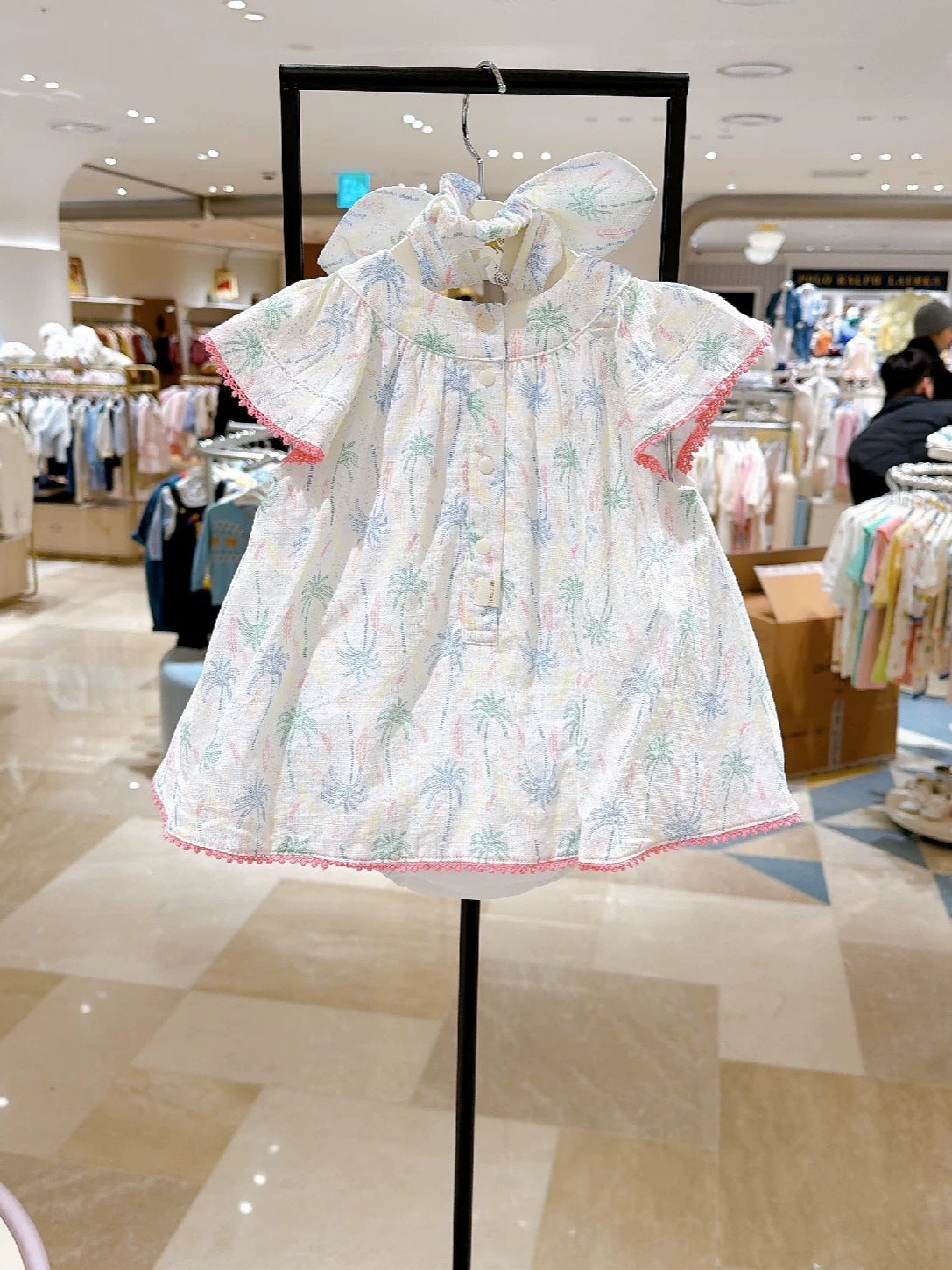 Girls' Flutter-Sleeve Summer Dress with Headband