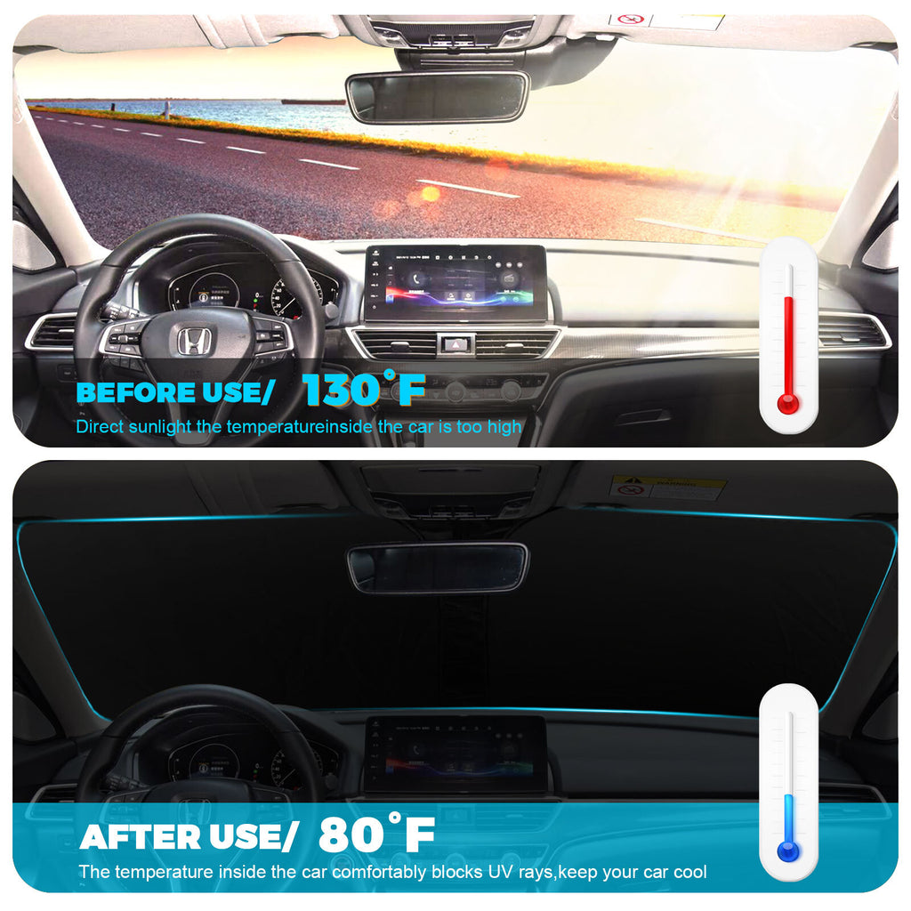 Honda Accord 2018-2022 Windshield Sun Shade, Foldable Visor Cover