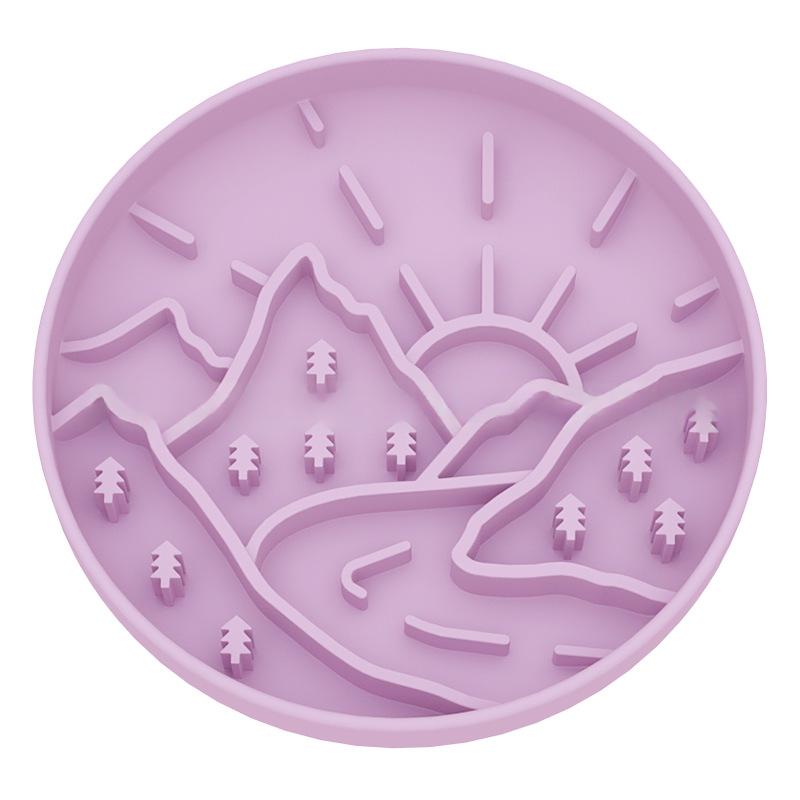 Dog Anti-Choking Slow-feeding Silicone Bowl - Purple