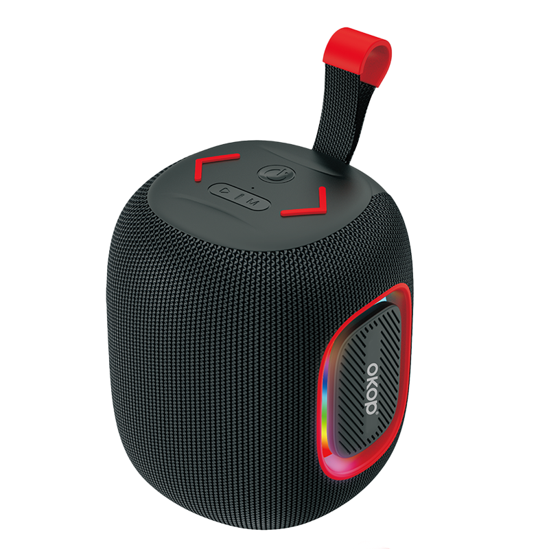 KP-877 Portable Bluetooth Speaker with RGB Lighting - Black