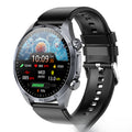 Smartwatch with Bluetooth Calling, Amoled Touchscreen, Health Monitoring - Flagship Black Silicone