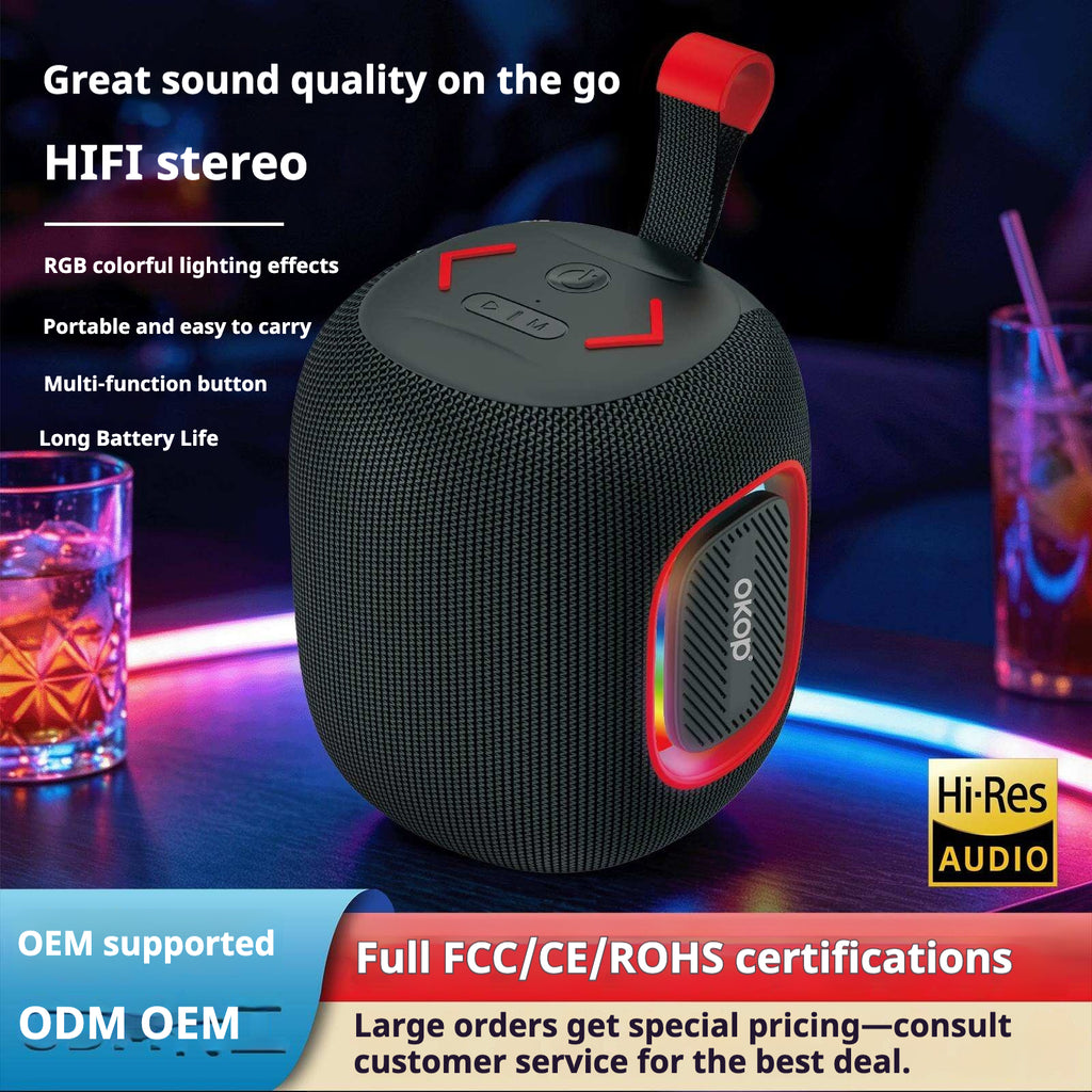 KP-877 Portable Bluetooth Speaker with RGB Lighting