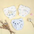 Newborn Cloth Diaper Gauze Washable Training Pant Waterproof - Bear Driving 3-Pack-Size90