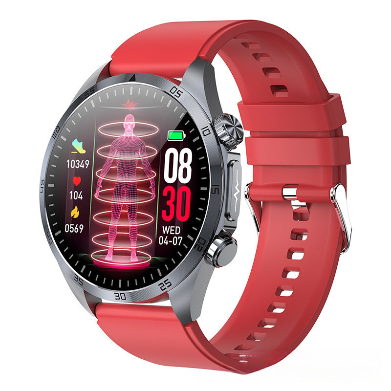 Smartwatch with Bluetooth Calling, Amoled Touchscreen, Health Monitoring - Flagship Red Silicone