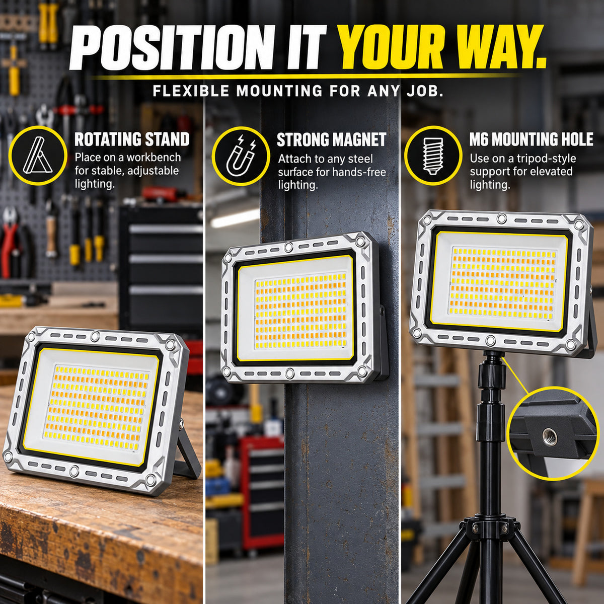 W8138-1 Rechargeable Magnetic LED Flood Light