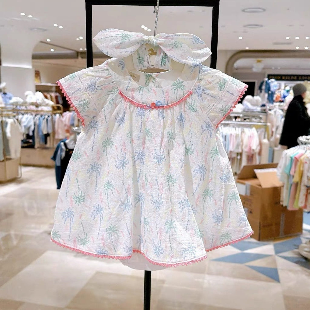 Girls' Flutter-Sleeve Summer Dress