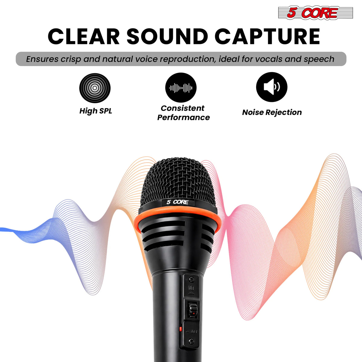 5Core Dynamic Handheld Microphone with XLR Cable