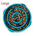 Household Dog Puzzle Anti-choking Slow-feeding Bowl - Blue Water Drop-Large