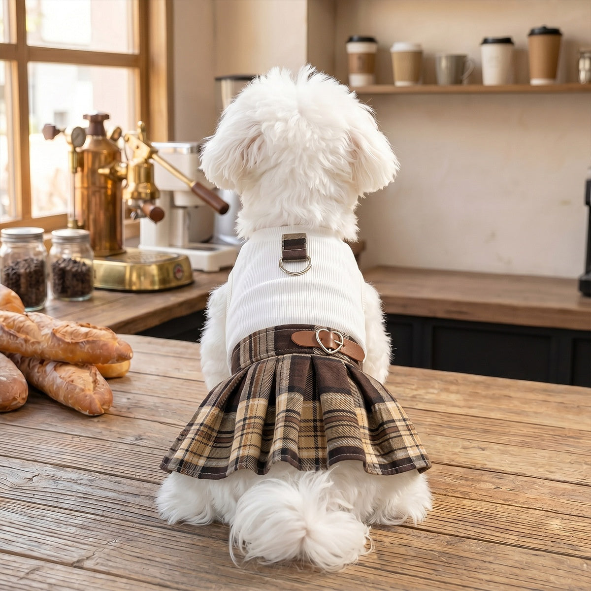 Plaid Pleated Dog Dress