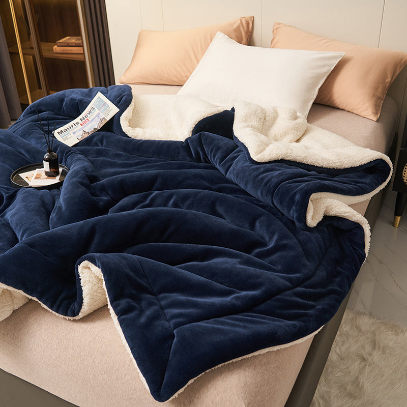 1PC Reversible Sherpa Throw Blanket