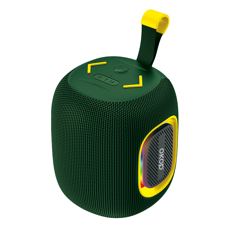 KP-877 Portable Bluetooth Speaker with RGB Lighting - Green