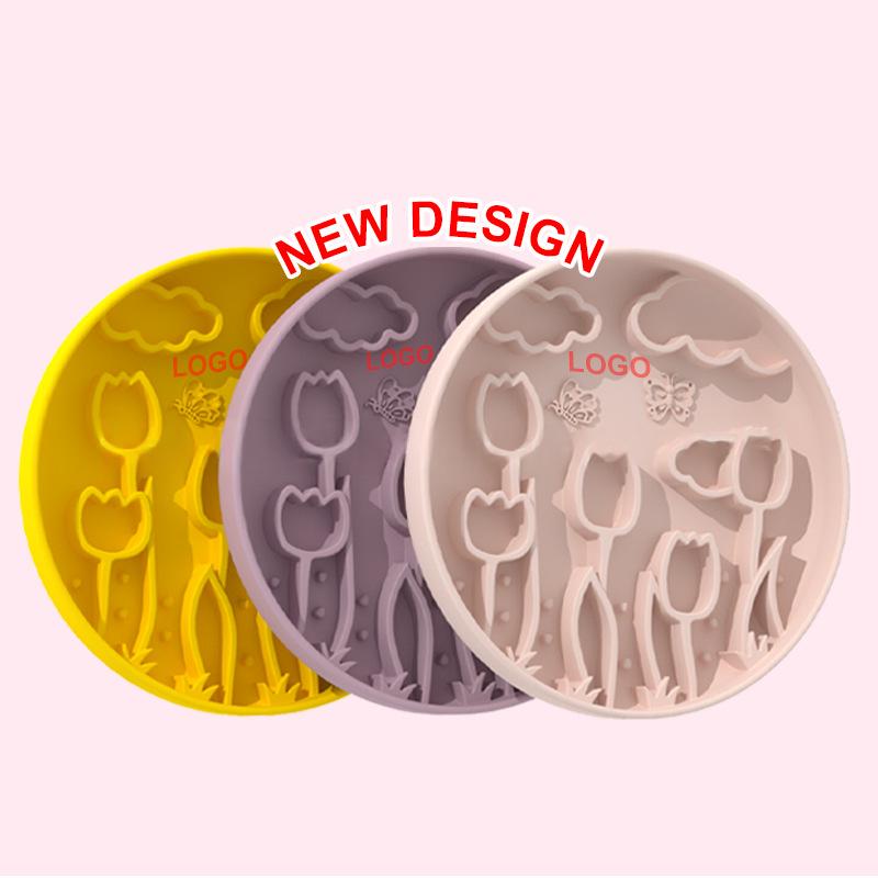 Tulip Slow-Feeding Silicone Lick Mat with Suction Cup for Pets