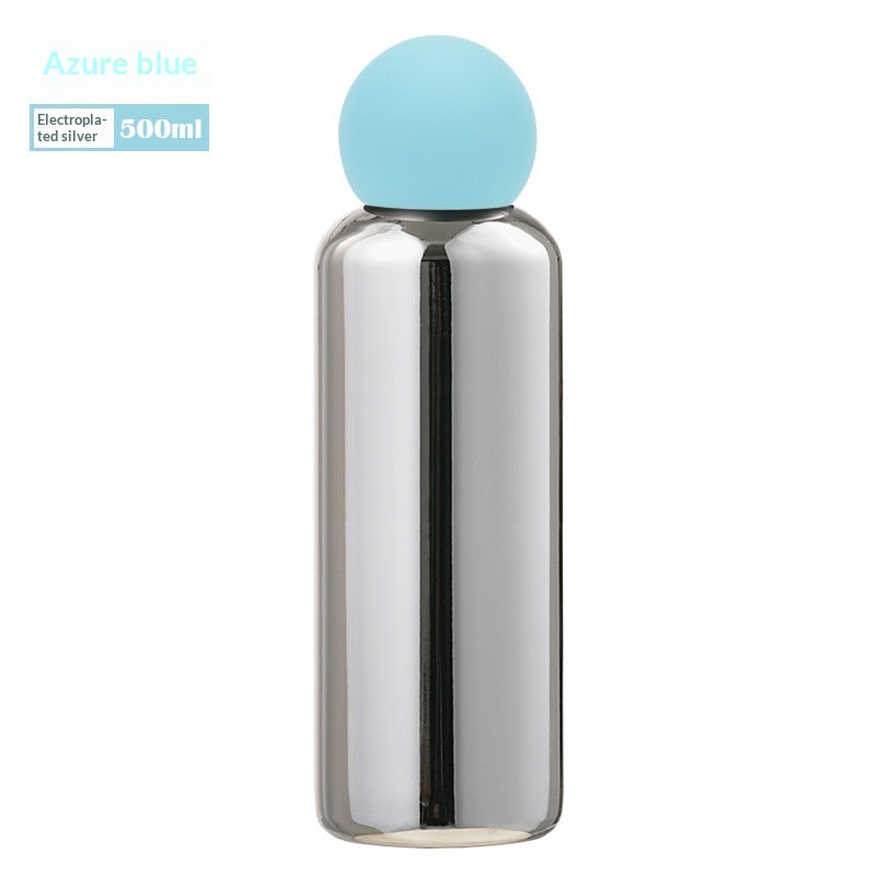 Electroplated Silver Stainless Steel Vacuum Insulated Bottle - Azure-500ML