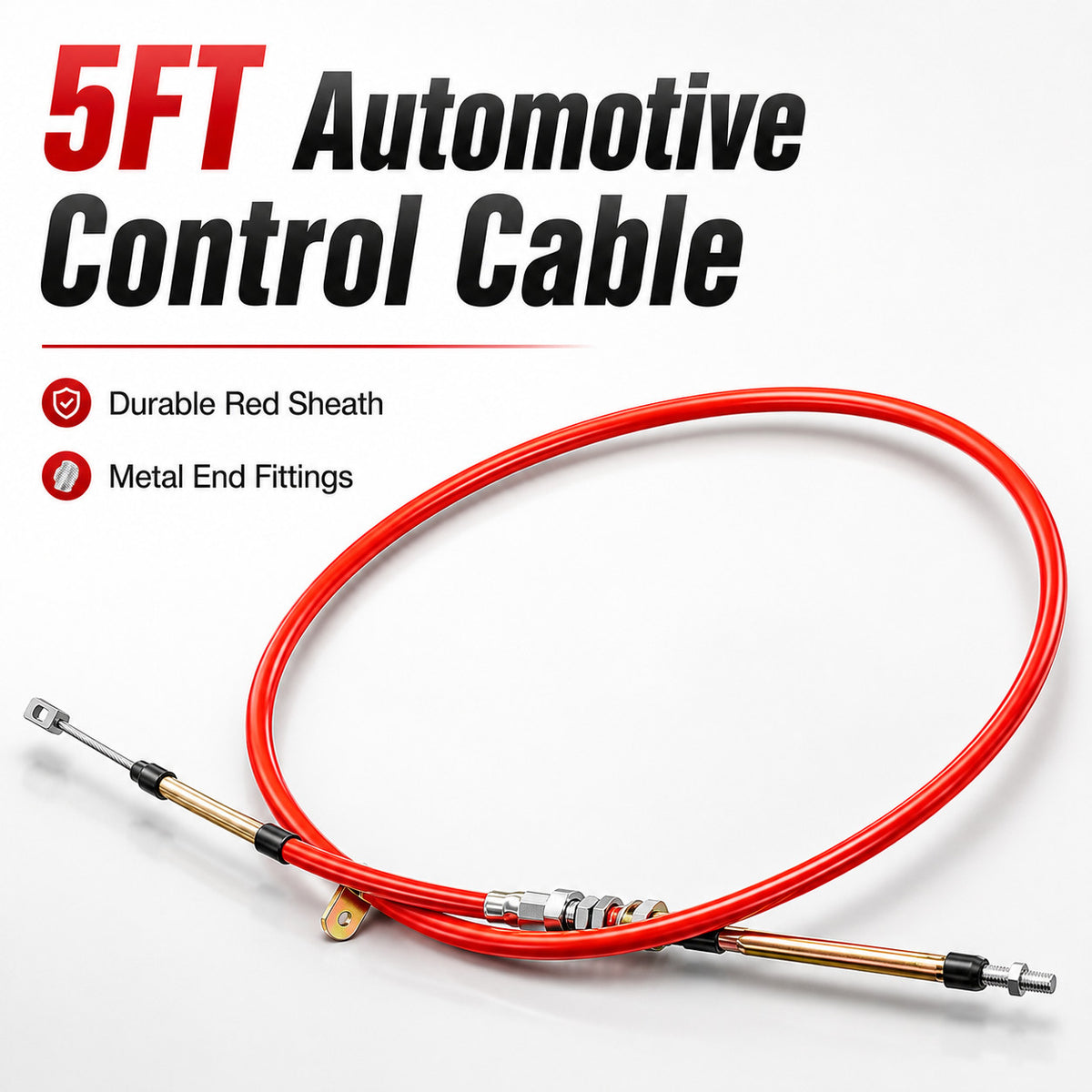 5FT Race Shifter Cable Gear Selector Fits Most B&M Shifters AF72-1002