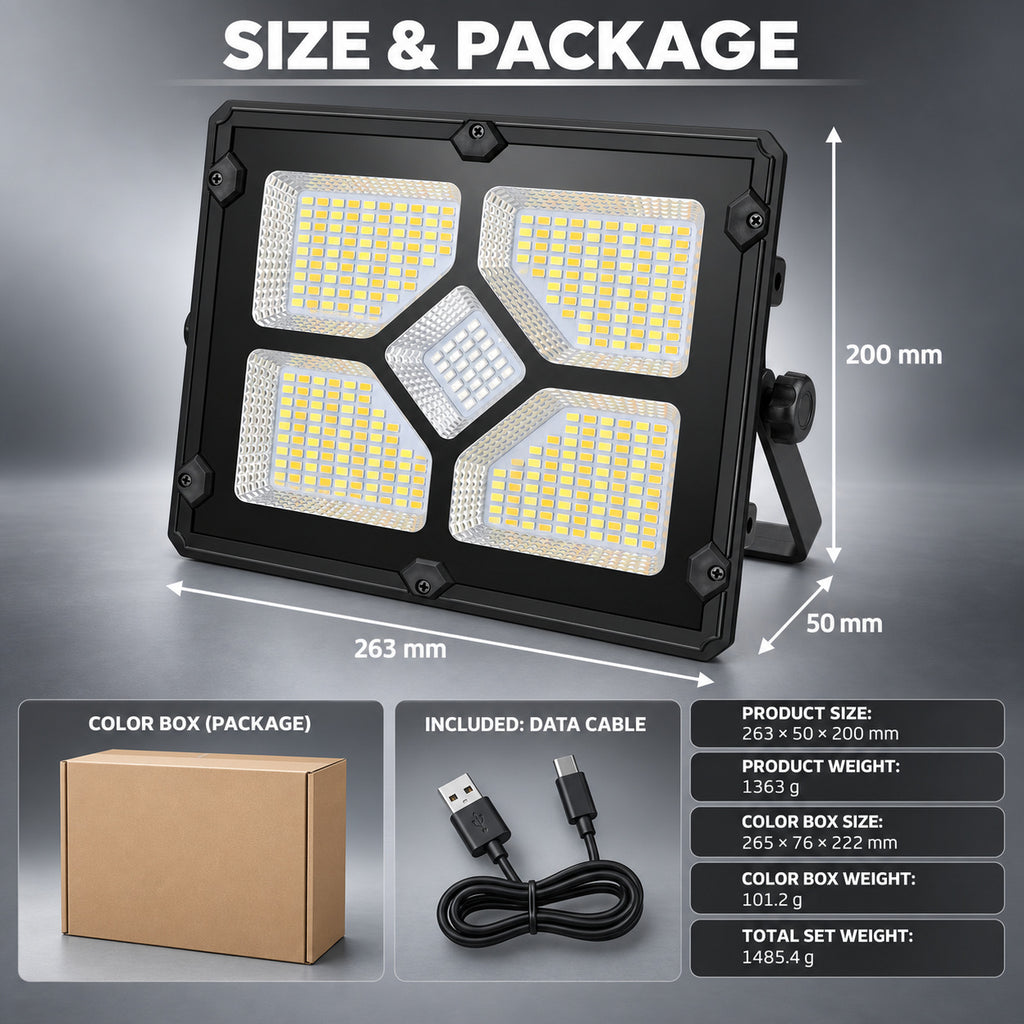 Solar Powered Rechargeable LED Flood Light W885 1