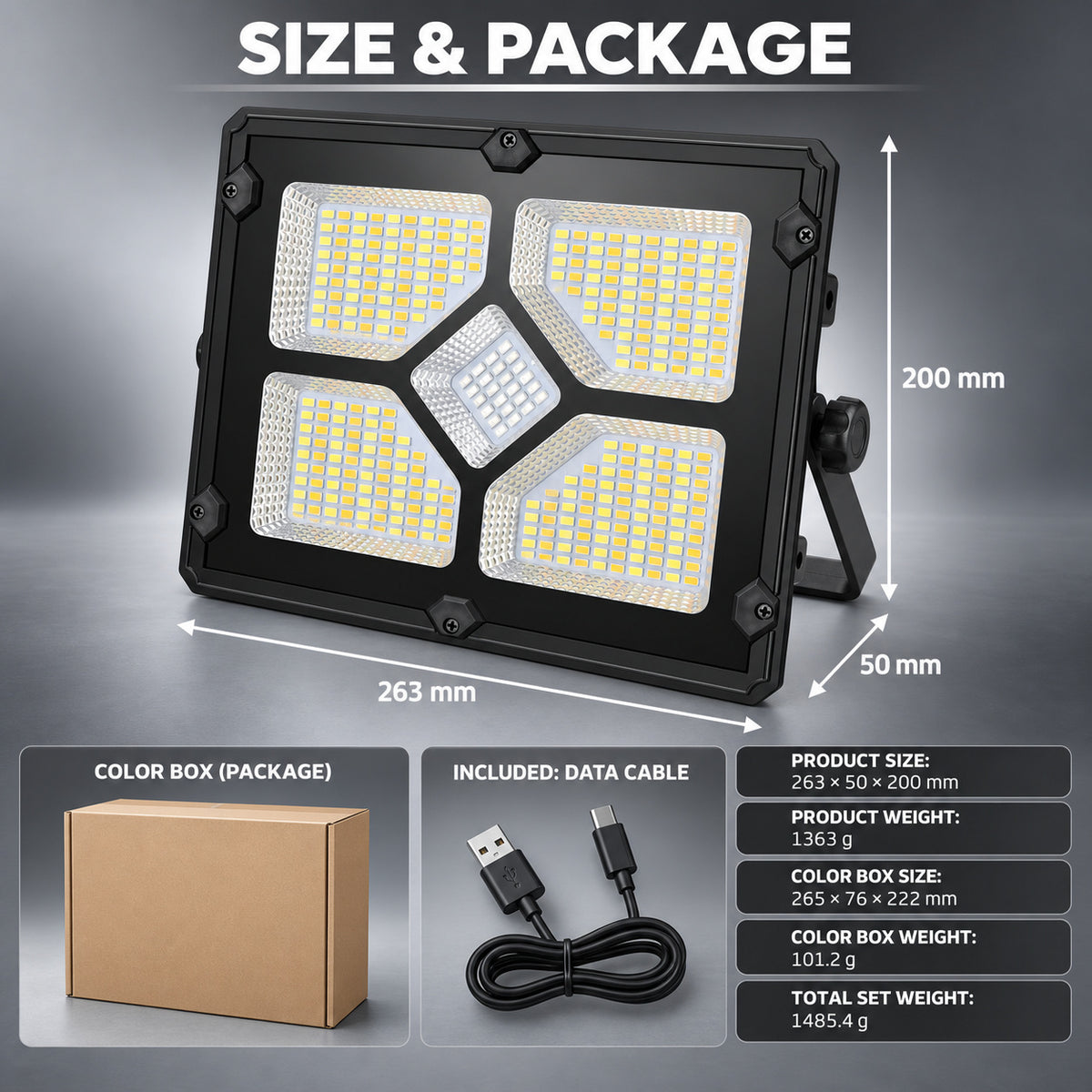 Solar Powered Rechargeable LED Flood Light W885 1