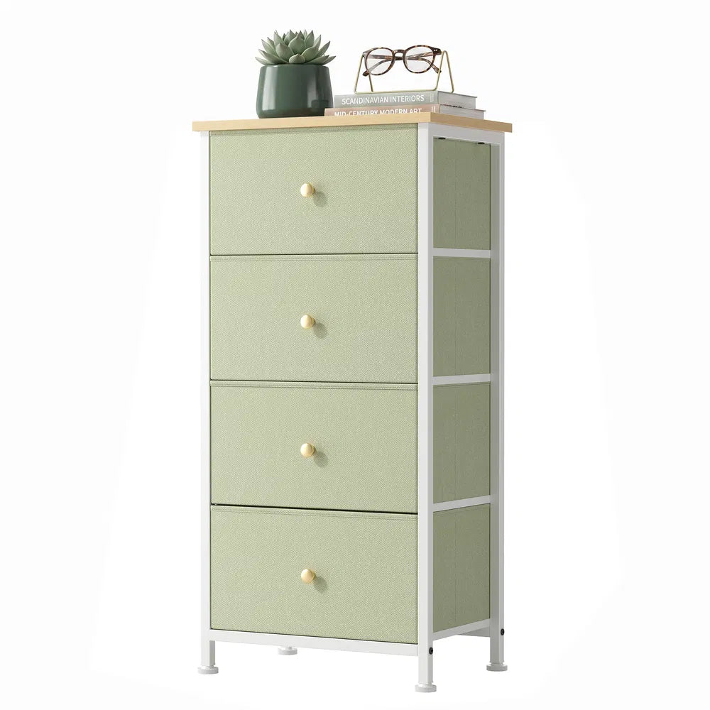 4-Drawer Storage Cabinet - light green
