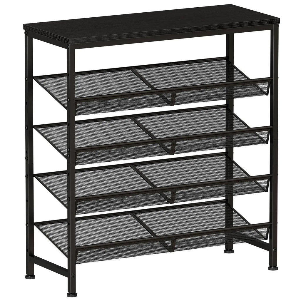 5 Tier Wood Top Shoe Rack