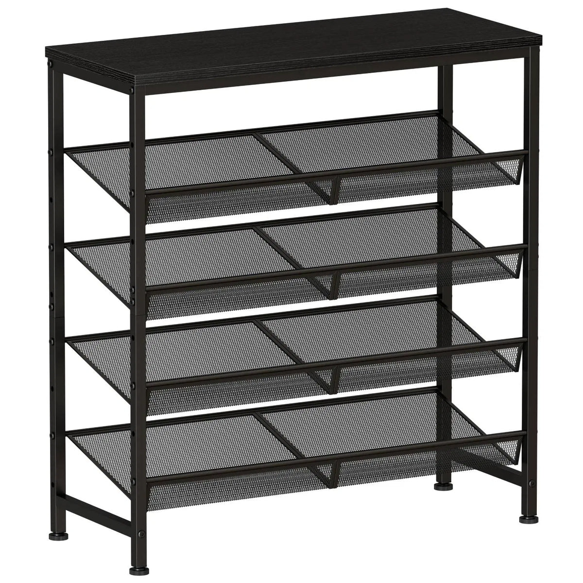5 Tier Wood Top Shoe Rack
