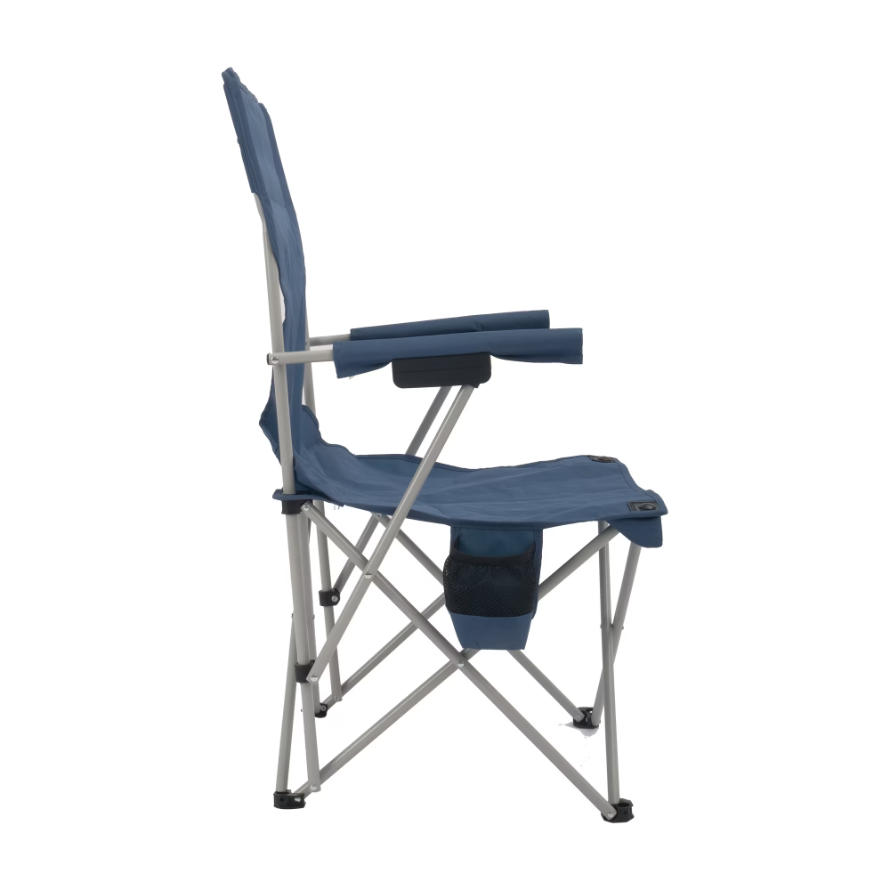 Hard Arm Camping Chair With Durable Polyester Seat And Steel Frame, Portable Cup Holder