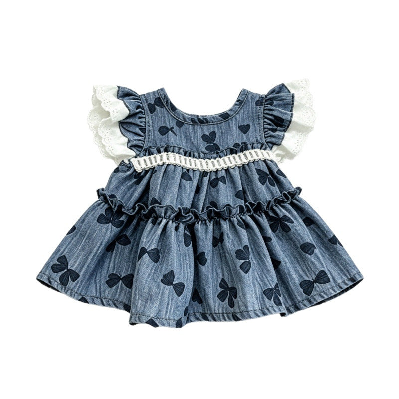 Cat Clothing Lace Trimmed Dress