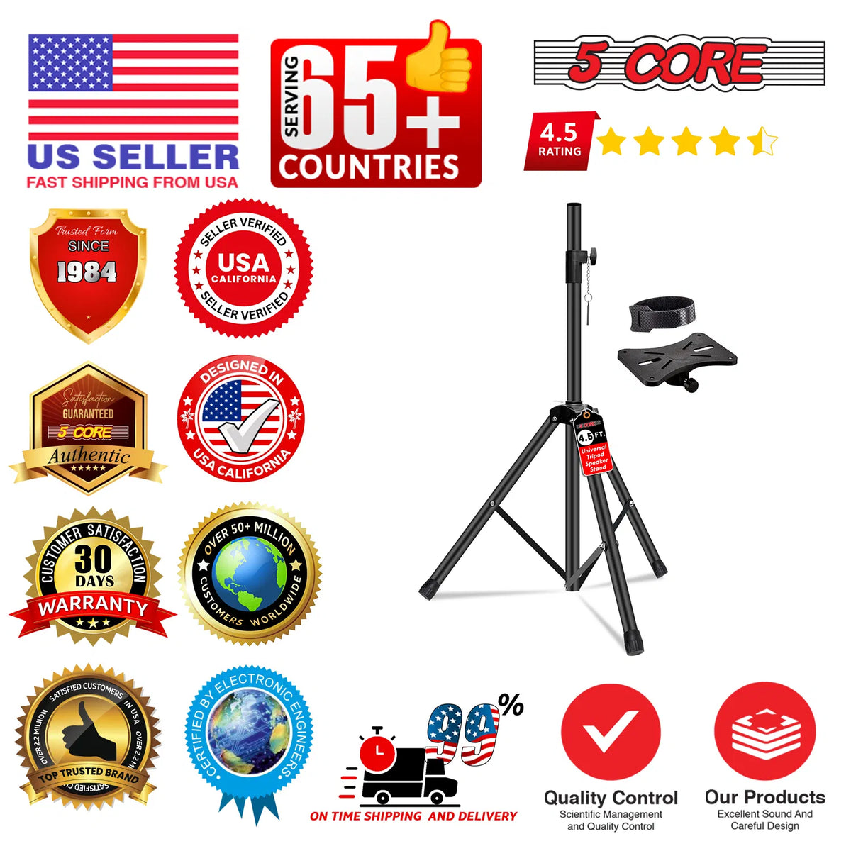5 Core Adjustable Speaker Stand