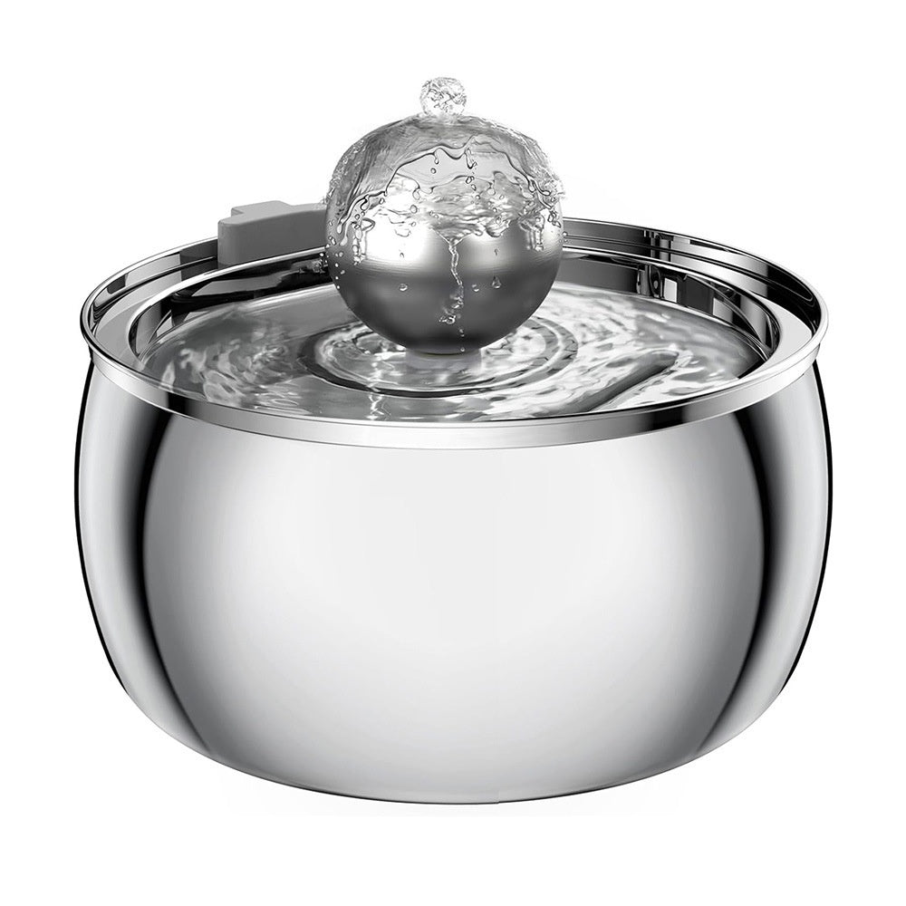 4L Water Drop Large Capacity Pet Stainless Steel Dispenser - 4L Spherical Shape-UK