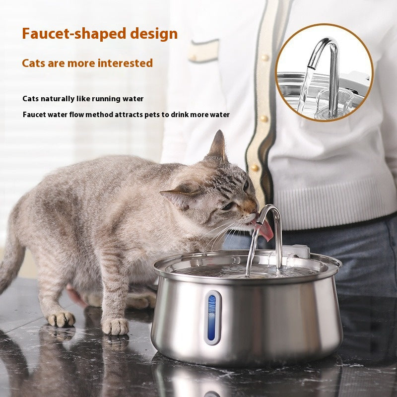 Water Drop Large Capacity Pet Stainless Steel Water Dispenser
