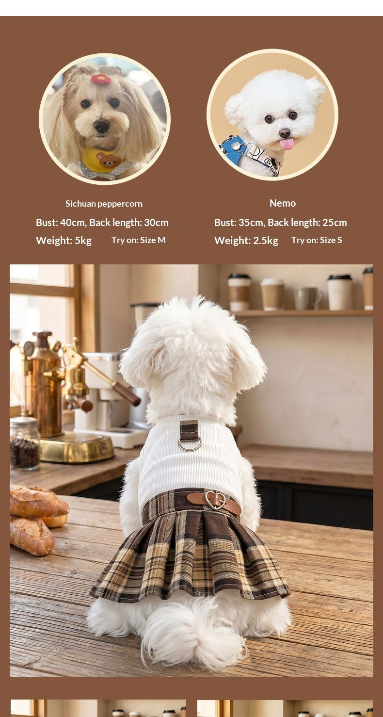 Plaid Pleated Dog Dress
