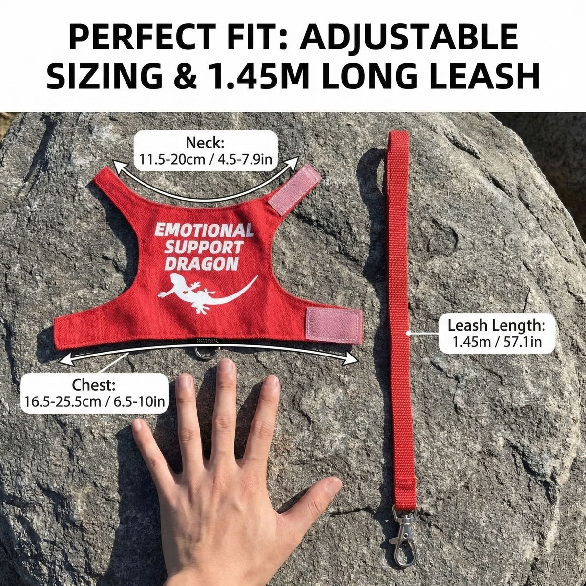 Lizard Harness and Leash Set for Reptiles - Red-EMOTIONAL SUPPORT
