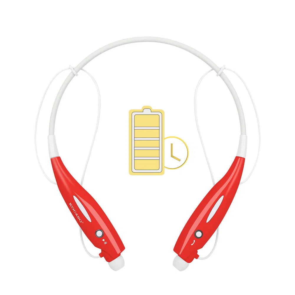 Wireless Sports Stereo Bluetooth Neckband Headset - Red