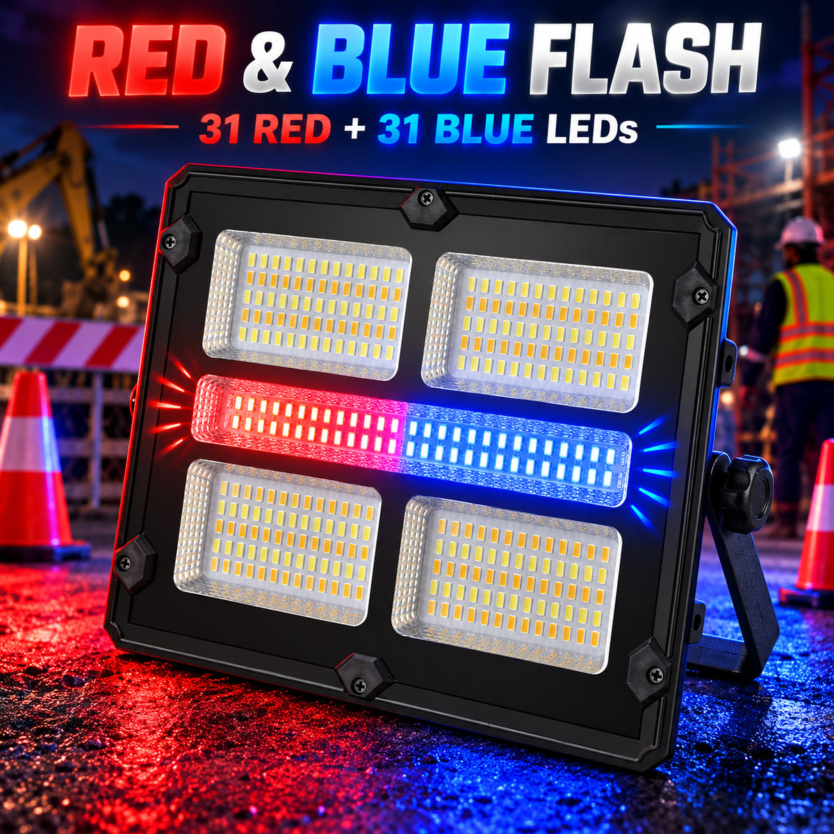 Solar Powered Rechargeable Battery Display Type C LED Flood Light W885 3 Dimmable Motion Sensor
