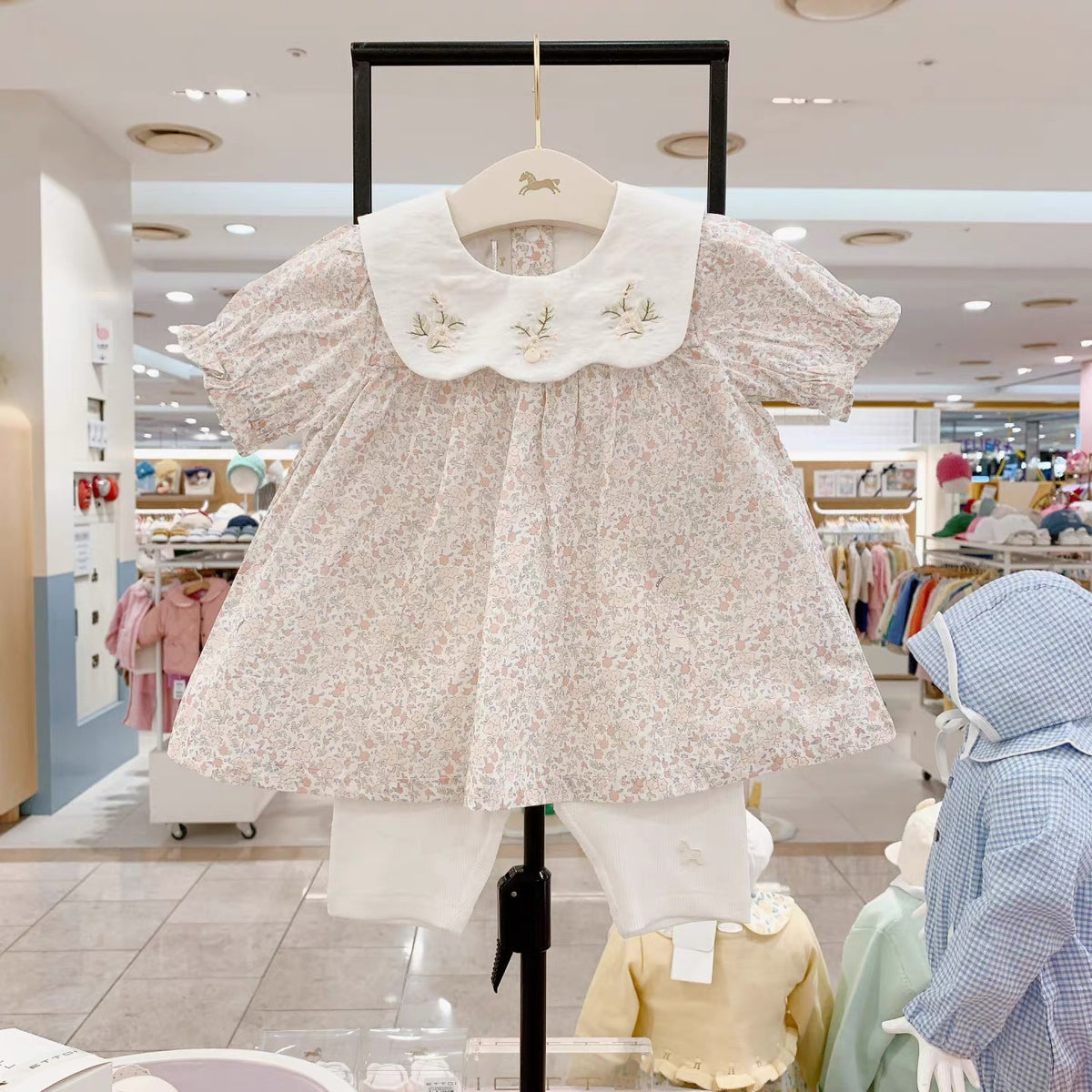 Baby Girl's Puff-Sleeve Floral Print Set