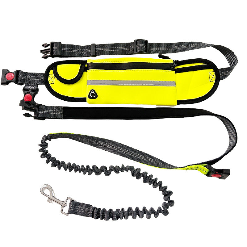 Hands-free running leash with waist belt