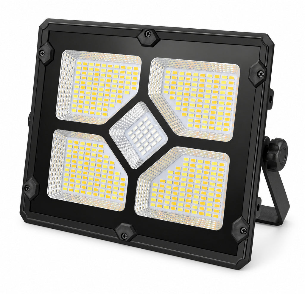 Solar Powered Rechargeable Battery Display Type C LED Flood Light 1
