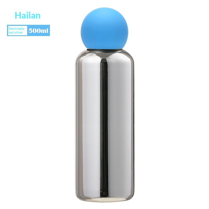 Electroplated Silver Stainless Steel Vacuum Insulated Bottle - Highland-500ML