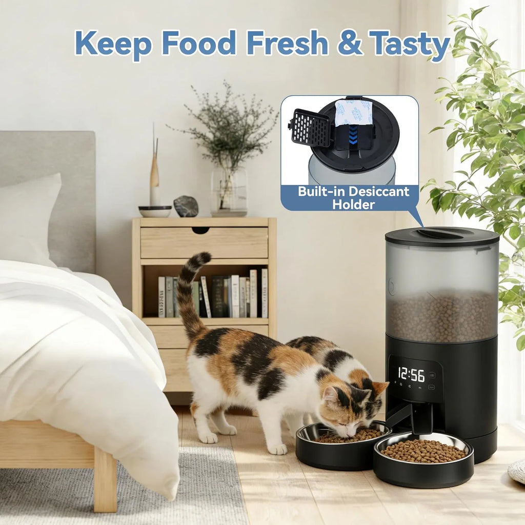 6L Automatic Cat Feeder for 2 Cats