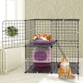 2-Tier Cat Cage Playpen with Climbing Ladder & 2 Doors - Default