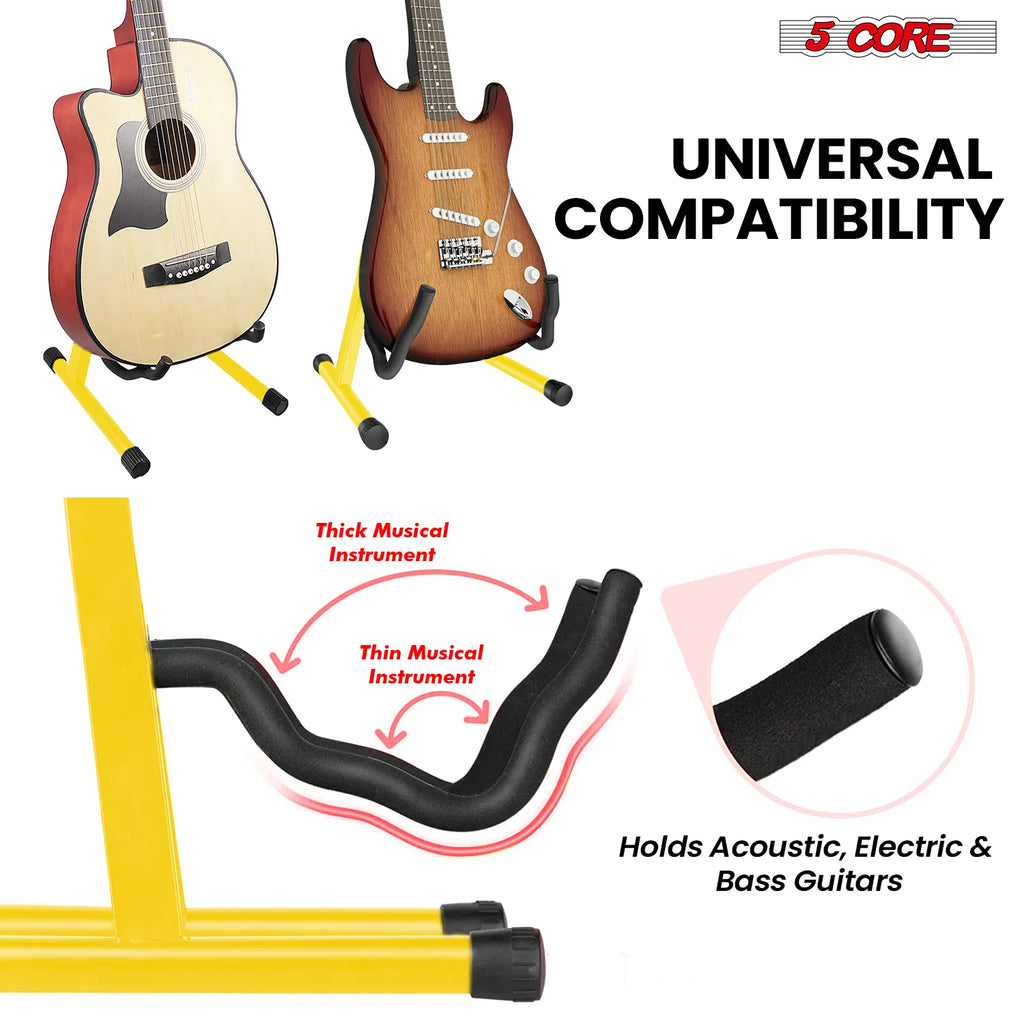 5 Core Guitar Stand 2-Pack A-Frame with Soft Foam Arm