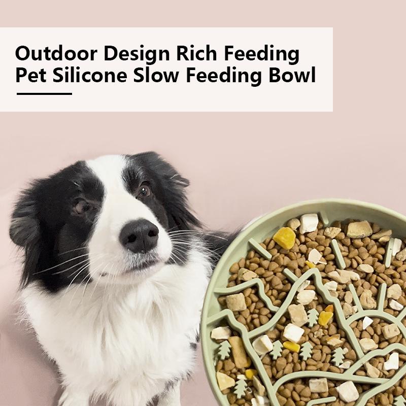 Dog Anti-Choking Slow-feeding Silicone Bowl