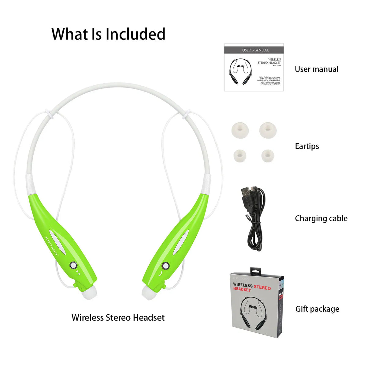 Wireless Sports Stereo Bluetooth Neckband Headset