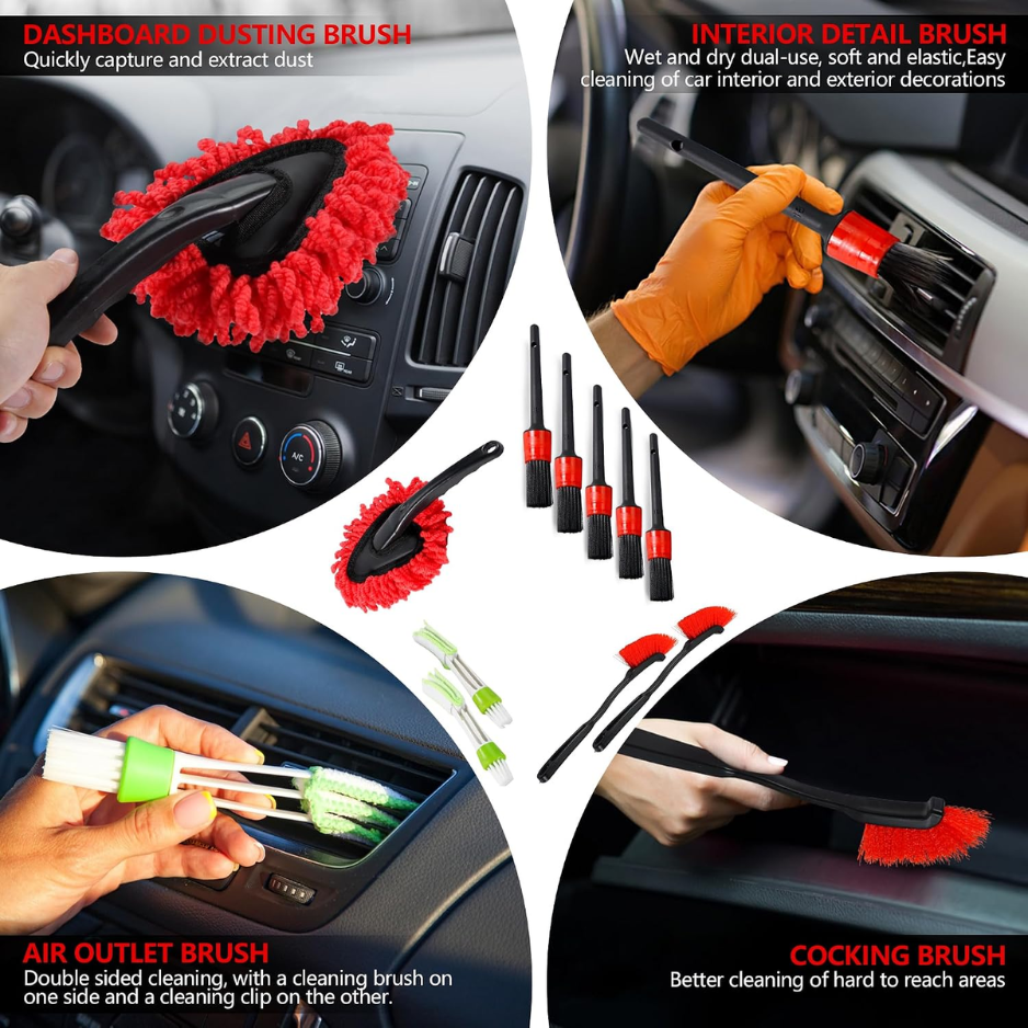 35-Piece Car Detailing Kit - Complete Cleaning & Wash Set with Storage Toolbox