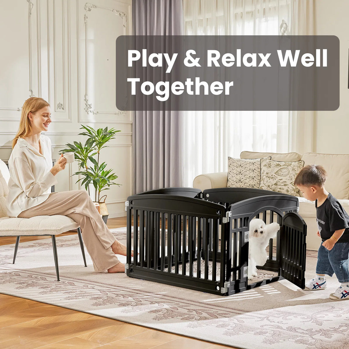 Dog Playpen Safe & Secure Indoor/Outdoor Pet Fence