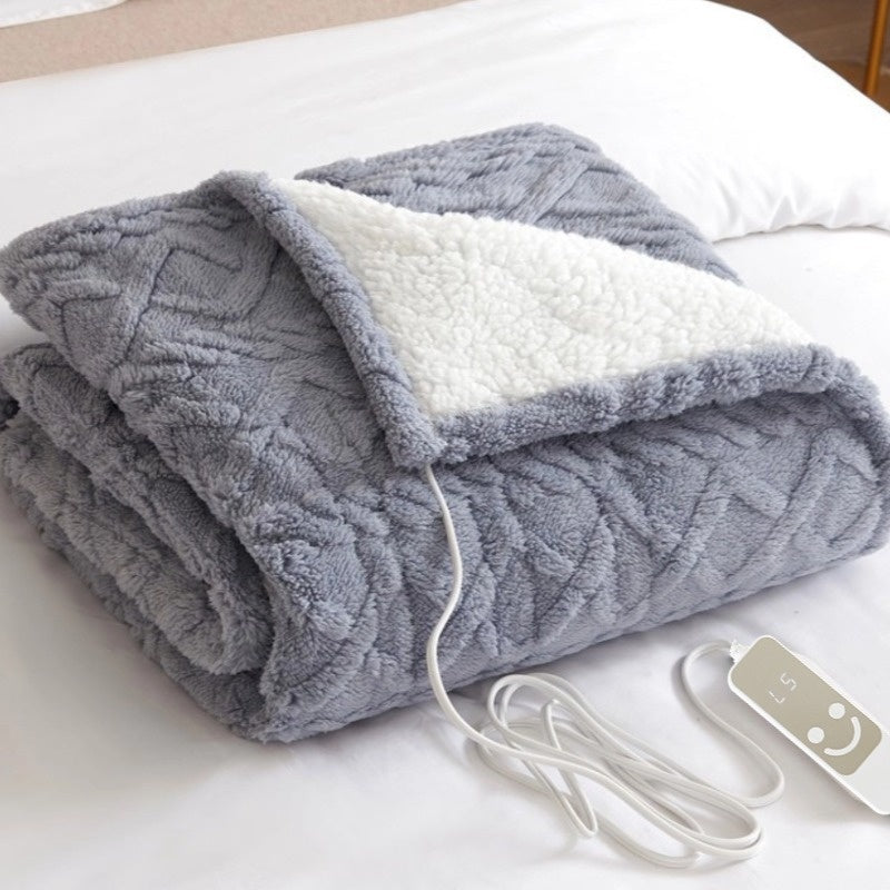 Double Electric Heated Mattress Pad - Tafu Velvet Gray-EU 130X70.9 in
