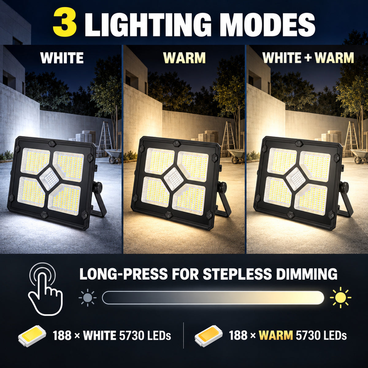 Solar Powered Rechargeable LED Flood Light W885 1