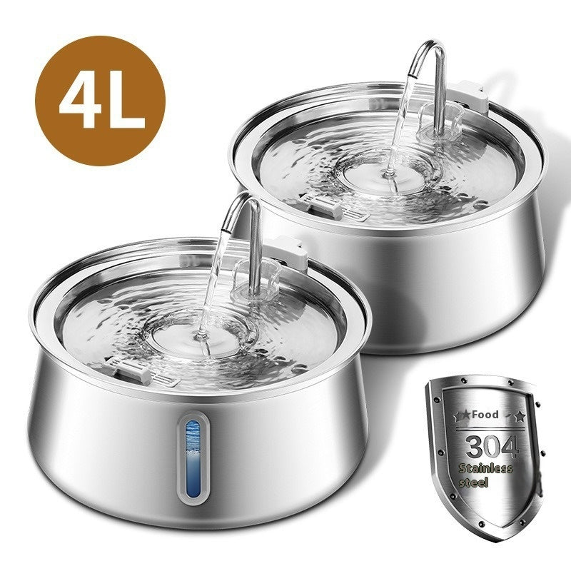 4L Water Drop Large Capacity Pet Stainless Steel Dispenser