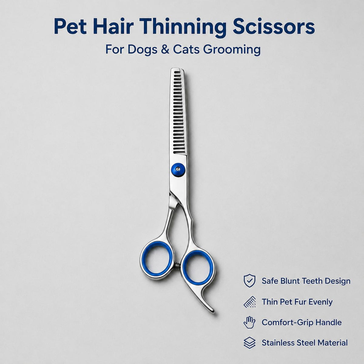 Pet Grooming Scissors Kit - 4-in-1 Professional Set