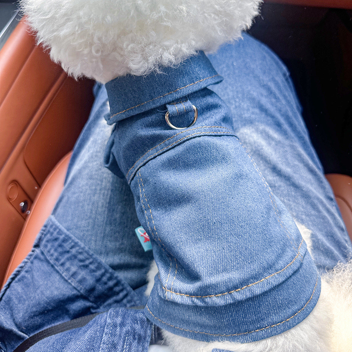 Dog and Cat Denim Jacket - Stylish Pet Outfit - Dark Blue-M