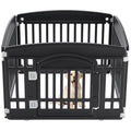Dog Playpen Safe & Secure Indoor/Outdoor Pet Fence - black/4-Panel