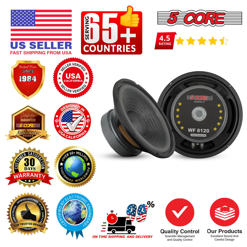 5 Core 8 Inch Woofer Replacement Subwoofer